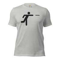 Disk Golf T-Shirt - Frisbee Golf Attire & Apparel - Gift Ideas for Him & Her, Disc Golfers - Funny Stickman Throws Tee - Athletic Heather