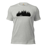 Cycling Gear - MTB Clothing - Mountain Bike Attire, Outfits - Gifts for Cyclists - Retro MTB Pine Forest Themed Tee - Athletic Heather