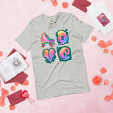 Skate Streetwear & Urban Outfit, Attire - Roller Skating Shirt, Wear, Clothing - Gifts for Skaters - Retro Love Roller Skating Tee - Athletic Heather