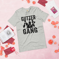 Men's & Women's Bowler T-Shirt, Outfit - Bowling Alley Themed Party Favors - Present, Gift for Bowler - Gutter Gang Tee - Athletic Heather