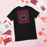 Happy Smiley Face Emoji T-Shirt - Arizona Football Fanatic Vintage Graphic Shirt: Gift for Him & Her, Football Fans - Game Day Shirt - Black, Back
