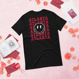 Happy Smiley Face Emoji T-Shirt - Atlanta Football Fanatic Vintage Graphic Shirt: Gift for Him & Her, Football Fans - Game Day Shirt - Black, Back