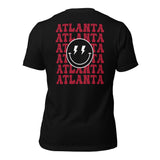 Happy Smiley Face Emoji T-Shirt - Atlanta Football Fanatic Vintage Graphic Shirt: Gift for Him & Her, Football Fans - Game Day Shirt - Black, Back