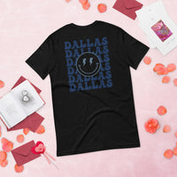Happy Smiley Face Emoji T-Shirt - Dallas Football Fanatic Vintage Graphic Shirt: Gift for Him & Her, Football Fans - Game Day Shirt - Black, Back