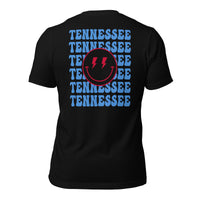 Happy Smiley Face Emoji T-Shirt - Tennessee Football Fanatic Vintage Graphic Shirt: Gift for Him & Her, Football Fans - Game Day Shirt - Black, Back