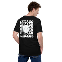 Retro Chicago Baseball Emblem Fanatic T-Shirt: Ideal Gifts for Him & Her, Baseball Enthusiasts & Lovers - Vintage Game Day Shirt - Black, Back