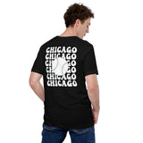 Retro Chicago Baseball Emblem Fanatic T-Shirt: Ideal Gifts for Him & Her, Baseball Enthusiasts & Lovers - Vintage Game Day Shirt - Black, Back
