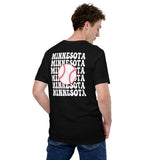 Retro Minnesota Baseball Emblem Fanatic T-Shirt: Gift Ideas for Him & Her, Baseball Enthusiasts & Lovers - Vintage Game Day Shirt - Black, Back