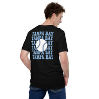 Retro Tampa Bay Baseball Emblem Fanatic T-Shirt: Gift Ideas for Him & Her, Baseball Enthusiasts & Lovers - Vintage Game Day Shirt - Black, Back