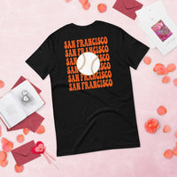 Retro San Francisco Baseball Emblem Fanatic T-Shirt: Gift Ideas for Him & Her, Baseball Enthusiasts & Lovers - Vintage Game Day Tee - Black, Back