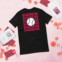 Retro Washington Baseball Emblem Fanatic T-Shirt: Gift Ideas for Him & Her, Baseball Enthusiasts & Lovers - Vintage Game Day Shirt - Black, Back