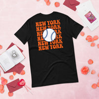 Retro New York Baseball Emblem Fanatic T-Shirt: Gift Ideas for Him & Her, Baseball Enthusiasts & Lovers - Vintage Game Day Tee - Black, Back
