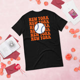 Retro New York Baseball Emblem Fanatic T-Shirt: Gift Ideas for Him & Her, Baseball Enthusiasts & Lovers - Vintage Game Day Tee - Black, Back