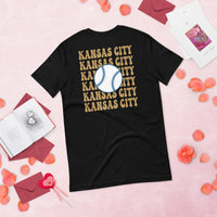 Retro Kansas City Baseball Emblem Fanatic T-Shirt: Gift Ideas for Him & Her, Baseball Enthusiasts & Lovers - Vintage Game Day Tee - Black, Back