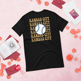 Retro Kansas City Baseball Emblem Fanatic T-Shirt: Gift Ideas for Him & Her, Baseball Enthusiasts & Lovers - Vintage Game Day Tee - Black, Back