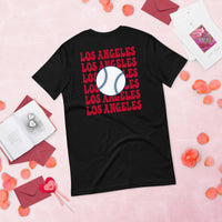 Retro Los Angeles Baseball Emblem Fanatic T-Shirt: Gift Ideas for Him & Her, Baseball Enthusiasts & Lovers - Vintage Game Day Tee - Black, Back