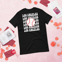 Retro Los Angeles Baseball Emblem Fanatic T-Shirt: Gift Ideas for Him & Her, Baseball Enthusiasts & Lovers - Vintage Game Day Shirt - Black, Back
