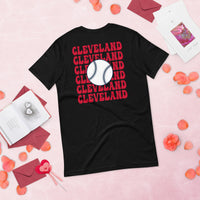 Retro Cleveland Baseball Emblem Fanatic T-Shirt: Gift Ideas for Him & Her, Baseball Enthusiasts & Lovers - Vintage Game Day Shirt - Black, Back