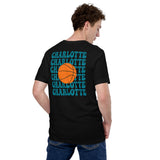 Bday & Christmas Gift Ideas for Basketball Lover, Coach & Player - Senior Night, Game Outfit & Attire - Charlotte B-ball Fanatic Shirt - Black, Back