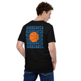 Bday & Christmas Gift Ideas for Basketball Lovers, Coach & Player - Senior Night, Game Outfit & Attire - Minnesota B-ball Fanatic Shirt - Black, Back