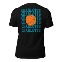 Bday & Christmas Gift Ideas for Basketball Lover, Coach & Player - Senior Night, Game Outfit & Attire - Charlotte B-ball Fanatic Shirt - Black, Back