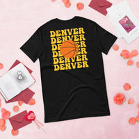Bday & Christmas Gift Ideas for Basketball Lovers, Coach & Player - Senior Night, Game Outfit & Attire - Denver B-ball Fanatic T-Shirt - Black, Back