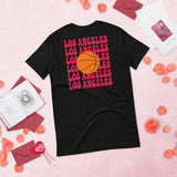 Bday & Christmas Gift Ideas for Basketball Lover, Coach & Player - Senior Night, Game Outfit - Los Angeles B-ball Fanatic T-Shirt - Black, Back