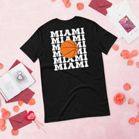 Bday & Christmas Gift Ideas for Basketball Lover, Coach & Player - Senior Night, Game Outfit & Attire - Miami B-ball Fanatic T-Shirt - Black, Back