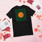 Bday & Christmas Gift Ideas for Basketball Lovers, Coach & Player - Senior Night, Game Outfit & Attire - Milwaukee B-ball Fanatic Shirt - Black, Back