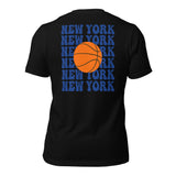 Bday & Christmas Gift Ideas for Basketball Lover, Coach & Player - Senior Night, Game Outfit & Attire - New York B-ball Fanatic T-Shirt - Black, Back