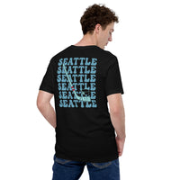 Seattle T-Shirt - Washington T-Shirt - Game Day Shirt - Hockey Tee - Hockey Shirt - Vintage Hockey T-Shirt - Gift for Hockey Player & Lover - Black, Back