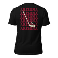 Hockey Game Outfit & Attire - Bday & Christmas Gift Ideas for Hockey Players & Goalies - Retro Arizona Hockey Emblem Fanatic T-Shirt - Black, Back