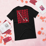 Detroit T-Shirt - DET Shirt - Michigan T-Shirt - Game Day Shirt - Ice Hockey T-Shirt - Retro Hockey Shirt - Gift for Hockey Player & Lover - Black, Back