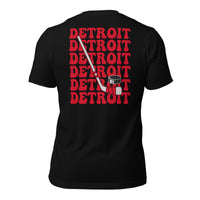 Detroit T-Shirt - DET Shirt - Michigan T-Shirt - Game Day Shirt - Ice Hockey T-Shirt - Retro Hockey Shirt - Gift for Hockey Player & Lover - Black, Back