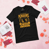 Waddling Penguin Aesthetic T-Shirt - Penguin Fan & Lover Shirt - Team Mascot Shirt - Because Penguins Are Freakin' Awesome Shirt - Black