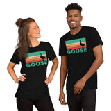 Silly Goose Retro Aesthetic T-shirt - Mallard, Widgeon, Geese Shirt - Cottagecore, Farmcore Tee for Granola Girl & Guy, Goose Lovers - Black, Unisex