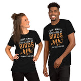 Bird Nerd T-Shirt - Nice Tits, Tufted Titmouse Tee for Birdwatcher, Avian Lover & Outdoorsy Birder - I Always Look At Birds Shirt - Black, Unisex