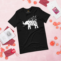 Camping & Bird Watching Shirt - Presents, Gift Ideas for Bird & Nature Lovers, Birdwatchers - Birding Shirt - Elephant Free Birds T-Shirt - Black