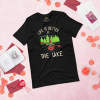 Kayaking T-Shirt - Embrace Yak Life - Life Is Better At The Lake Shirt - Adventure Awaits Tee - Gift for Avid Paddlers, Nature Lover - Black