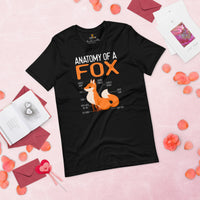 Adorable Red Fox Boho Shirt - Anatomy of A Fox Furry Fandom T-Shirt - Embrace Your Foxy Side - Gift for Fox Lover & Nature Enthusiast - Black