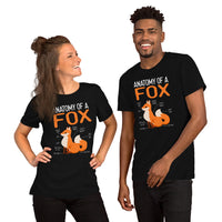 Adorable Red Fox Boho Shirt - Anatomy of A Fox Furry Fandom T-Shirt - Embrace Your Foxy Side - Gift for Fox Lover & Nature Enthusiast - Black, Unisex