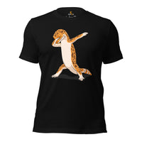 Adorable Dabbing Leopard Gecko T-Shit - Gift for Lizard Dad/Mom & Lovers - Reptile Addict & Charm Shirt - Amphibians, Lacertilia Shirt - Black