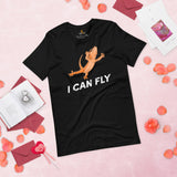 Gecko T-Shirt - I Can Fly Tee - Reptile Addict & Charm Shirt - Ideal Gift for Lizard Dad/Mom & Lovers - Amphibians, Lacertilia Shirt - Black