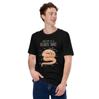 Camping & Snakes Shirt - Ball Python T-Shirt - Gifts for Outdoorsmen, Nature Lovers - Danger Noodle Shirt - Anatomy of Hognose Snake Shirt - Black