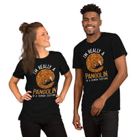 Mammal Anteater T-Shirt - I'm Really A Pangolin Shirt - Extinction Animals & Endangered Species Shirt - Animal Lovers & Activists Tee - Black, Unisex