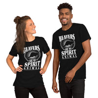Beavers Are My Spirit Animal T-Shirt - Dam It Marmot Shirt - River & Woodland Rodent Tee - Gift for Beaver Dad/Mom & Lovers, Zookeepers - Black, Unisex