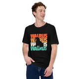 Walrus 80s Retro Aesthetic T-Shirt - Ideal Gift for Aquatic Animals, Marine Mammal Lovers - Save The Walruses, Animal Activists Tee - Black