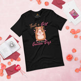 Furry Potato Shirt - Just A Girl Who Loves Guinea Pigs T-Shirt - Cavy Lovers Tee - Ideal Gift for Rodent & Animal Lovers - Zoology Tee - Black