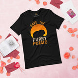 Guinea Pig T-Shirt - Save The Furry Potato Retro Sunset Aesthetic Shirt - Ideal Gift for Cavy, Rodent & Animal Lovers - Zoology Shirt - Black
