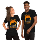 Guinea Pig T-Shirt - Save The Furry Potato Retro Sunset Aesthetic Shirt - Ideal Gift for Cavy, Rodent & Animal Lovers - Zoology Shirt - Black,  Unisex